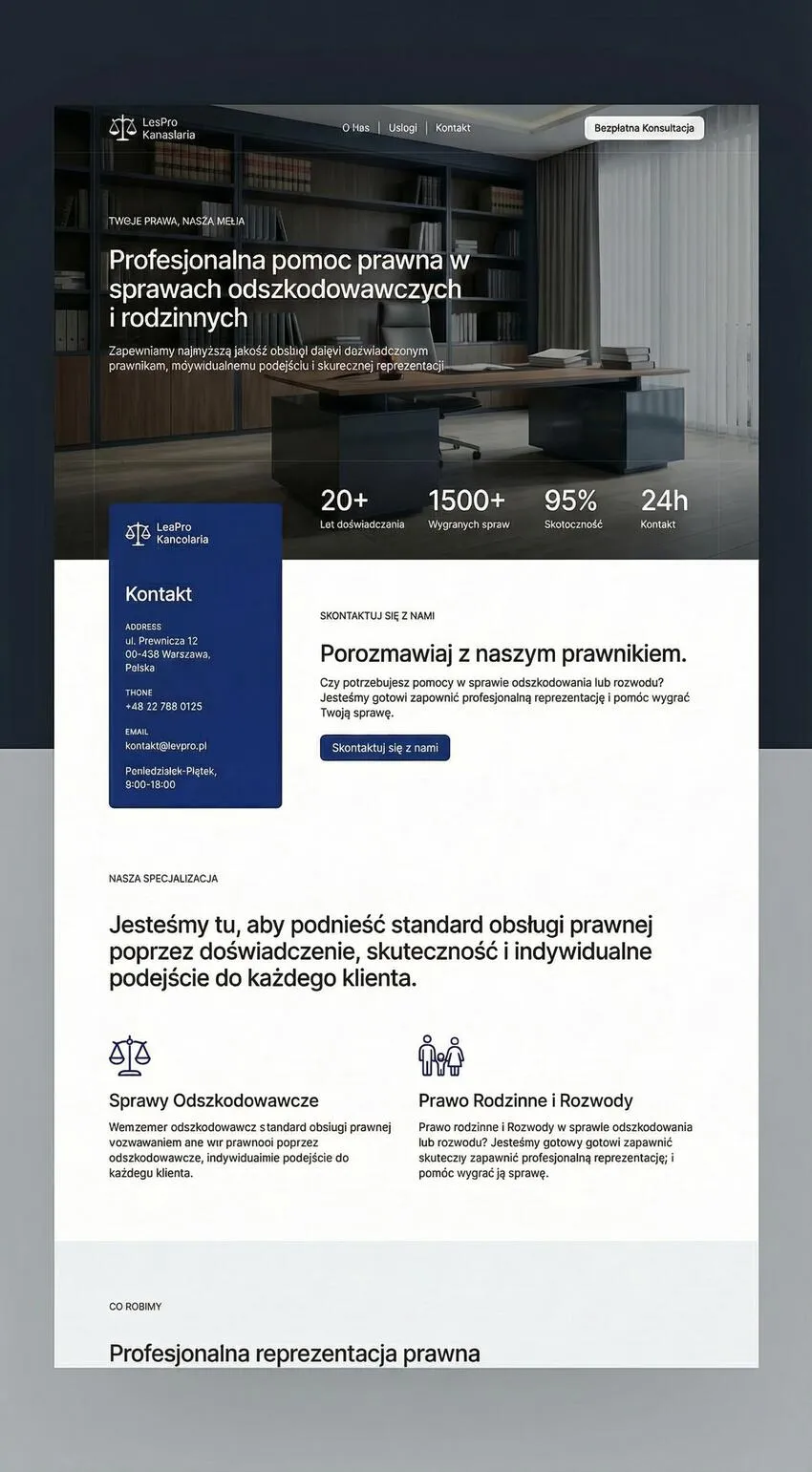 Szablon strony internetowej Prawnik