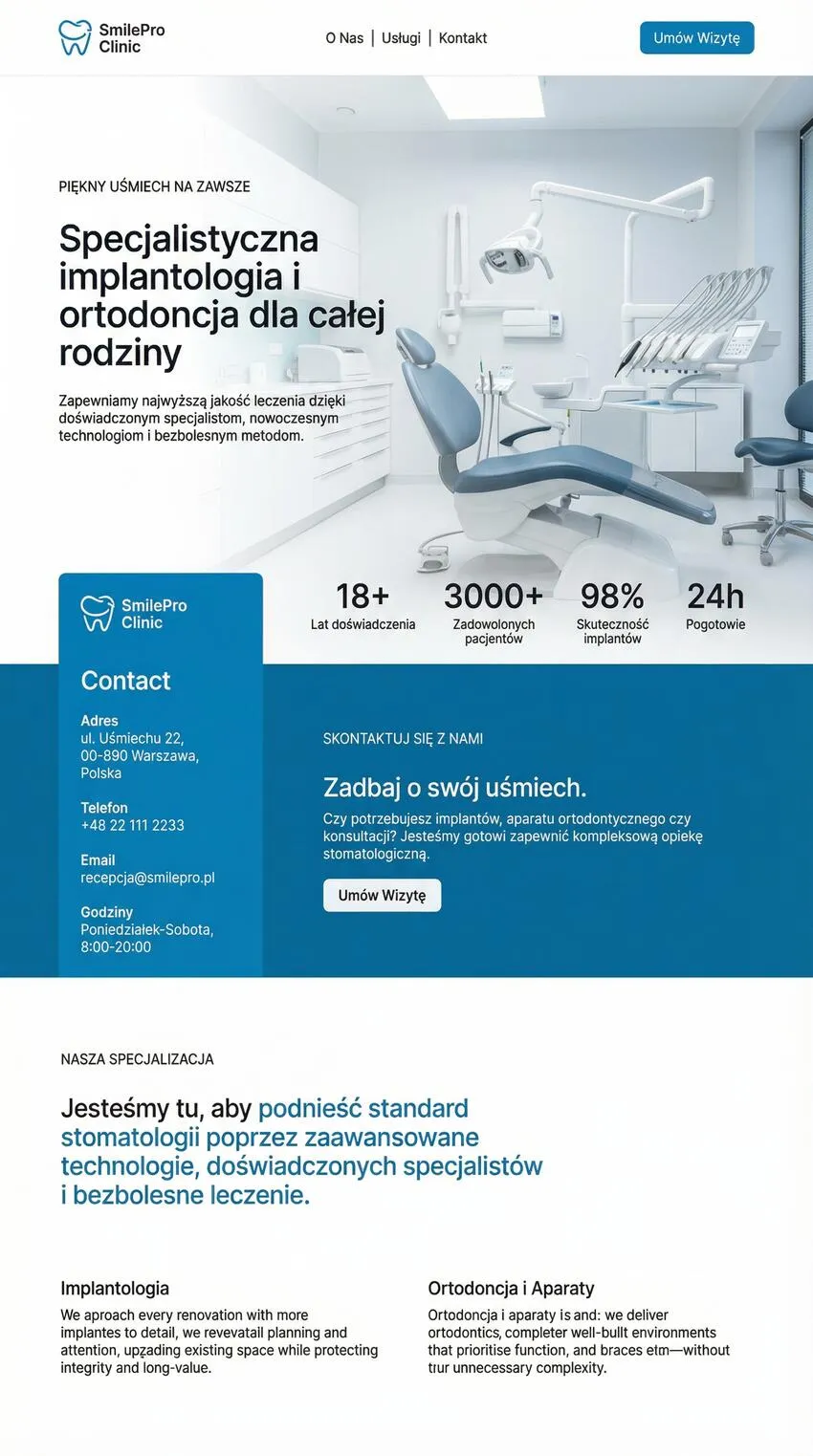 Szablon strony internetowej Stomatolog