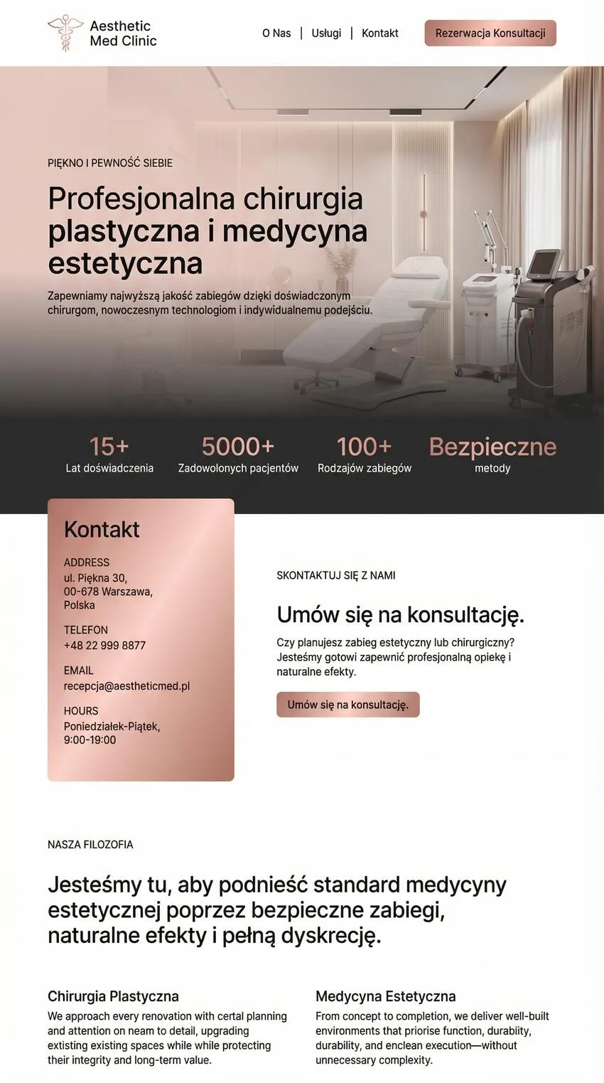 Szablon strony internetowej Chirurgia plastyczna