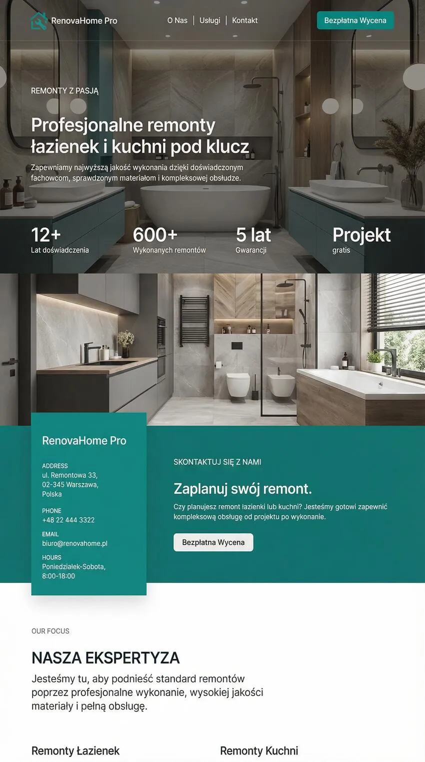 Szablon strony internetowej Remonty