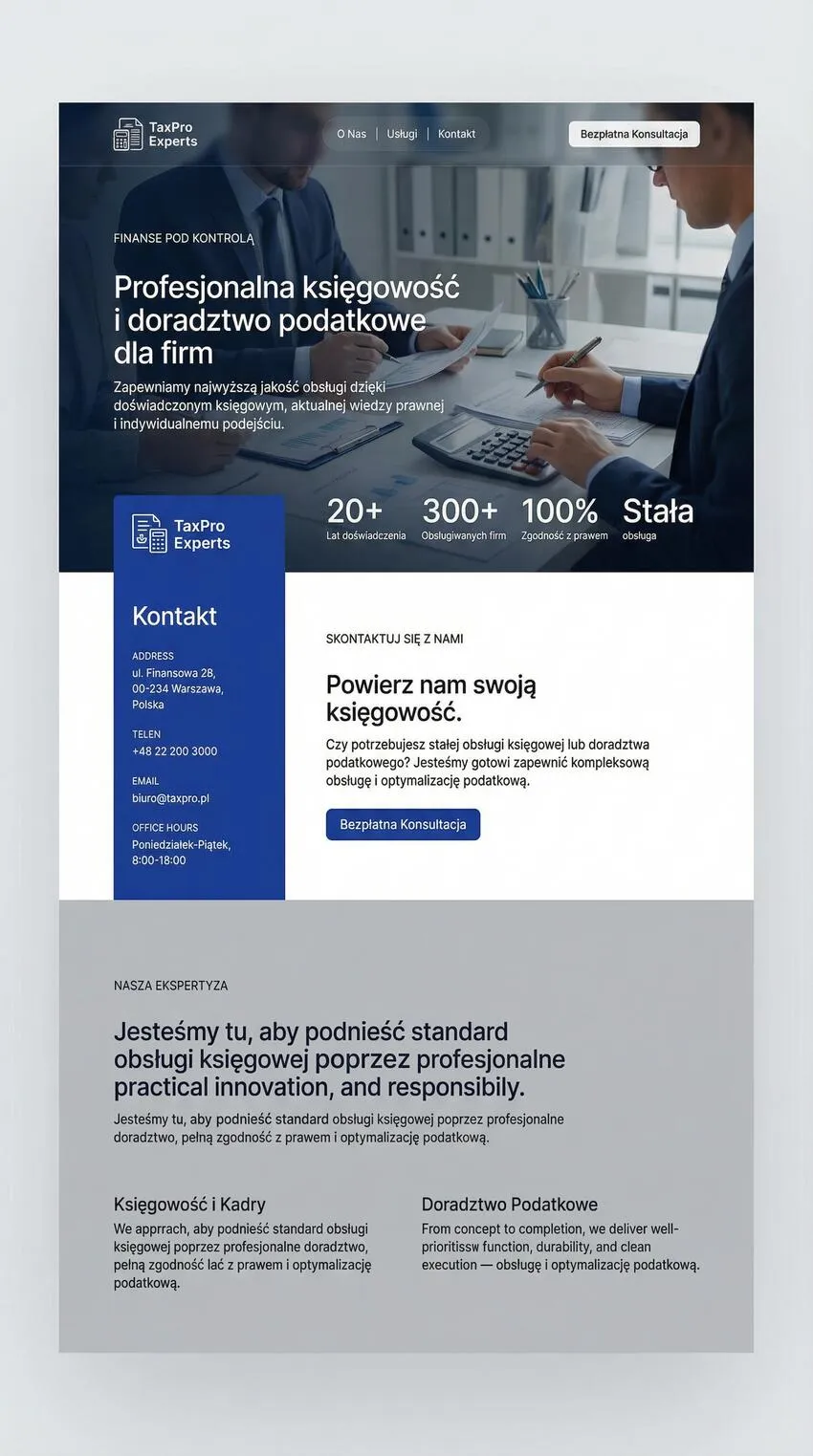 Szablon strony internetowej Księgowość