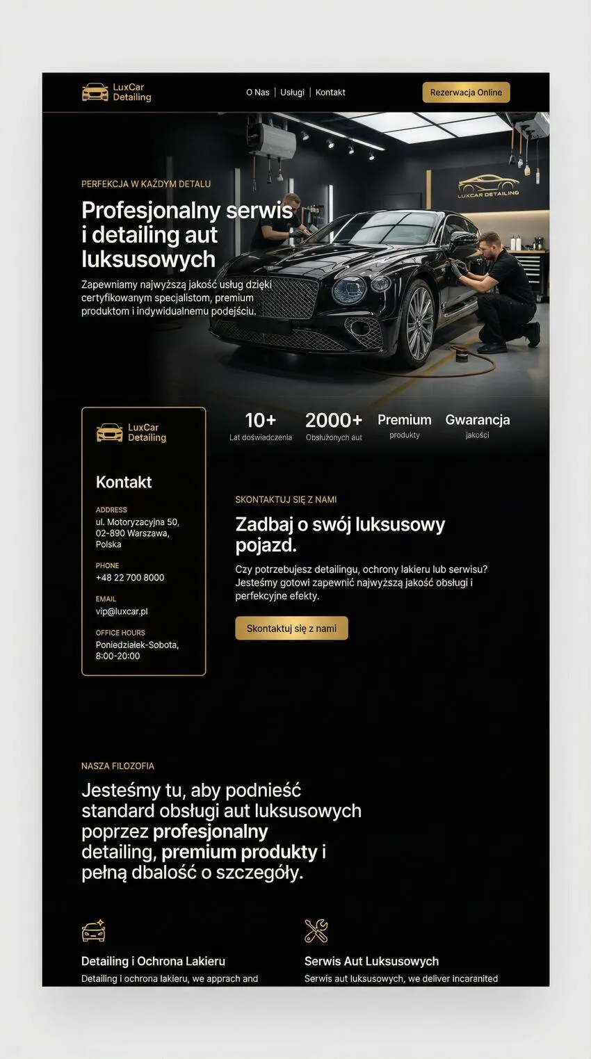 Szablon strony internetowej Detailing
