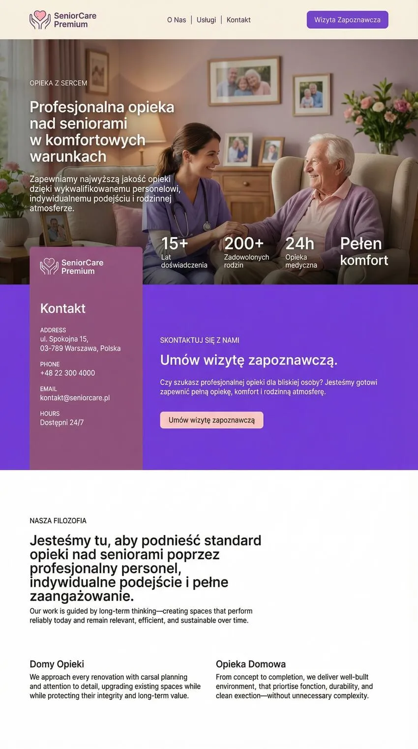 Szablon strony internetowej Opieka seniorzy