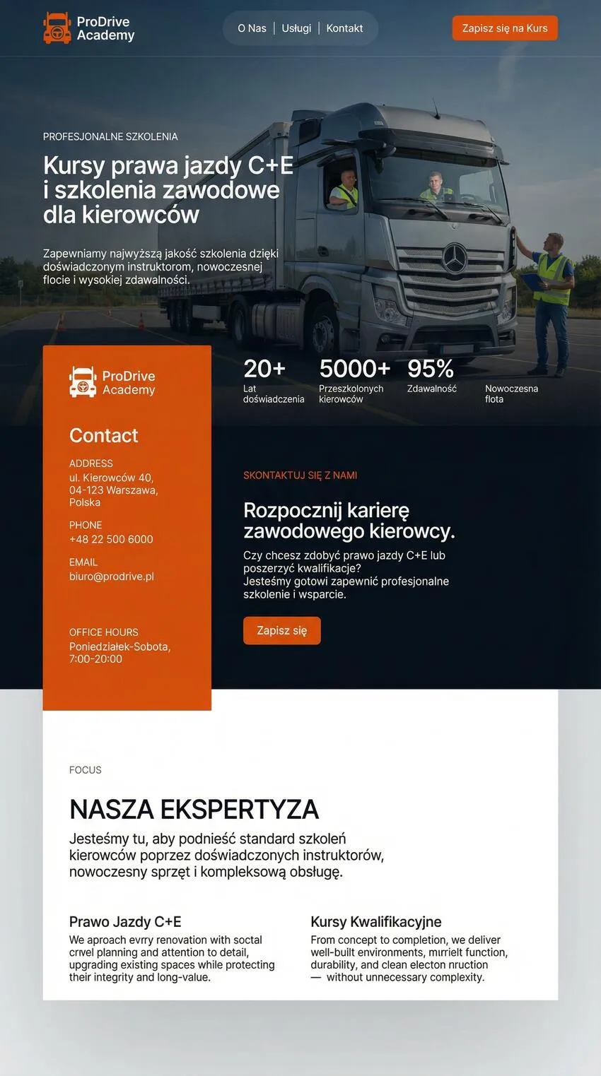 Szablon strony internetowej Szkoła jazdy