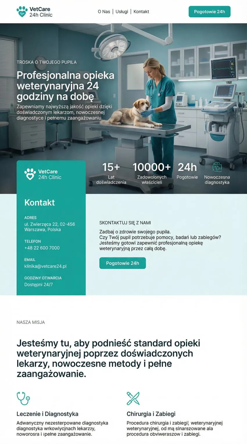 Szablon strony internetowej Weterynarz